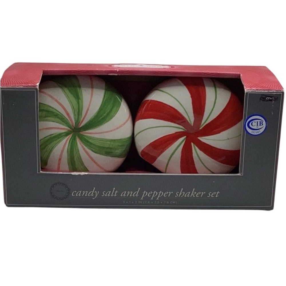 Trim A Home Vintage‎ Peppermint Candy Salt & Pepper Shakers NIB